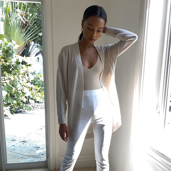 New Aritzia Babaton Beige White Lucida Summer Mesh Cardigan xxs 2xs 0 00 - Picture 2 of 7